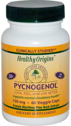 Healthy Origins, Pycnogenol, 150 mg, 60 Veggie Caps ,المكملات الغذائية، بيكنوغينول