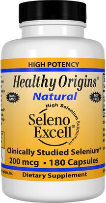 Healthy Origins, Seleno Excell, 200 mcg, 180 Capsules ,المكملات الغذائية، مضادات الأكسدة، السيلينيوم، سيلينوكسيل السيلينيوم