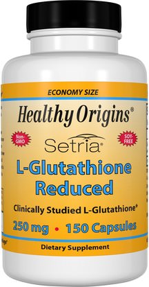 Healthy Origins, Setria, L-Glutathione Reduced, 250 mg, 150 Capsules ,المكملات الغذائية، ل الجلوتاثيون