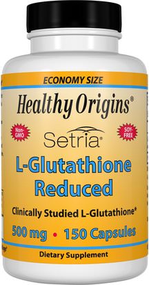 Healthy Origins, Setria, L-Glutathione Reduced, 500 mg, 150 Capsules ,المكملات الغذائية، ل الجلوتاثيون