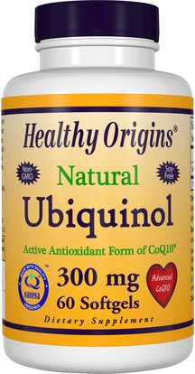 Healthy Origins, Ubiquinol, Kaneka QH, 300 mg, 60 Softgels ,المكملات الغذائية، مضادات الأكسدة، أوبيكينول خ، أوبيكينول coq10 300 ملغ