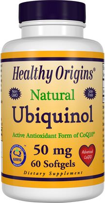 Healthy Origins, Ubiquinol, Kaneka QH, 50 mg, 60 Softgels ,المكملات الغذائية، مضادات الأكسدة، أوبيكينول خ
