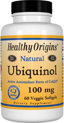 Healthy Origins, Ubiquinol, Kaneka QH, 100 mg, 60 Veggie Softgels ,المكملات الغذائية، مضادات الأكسدة، أوبيكينول خ، أوبيكينول coq10
