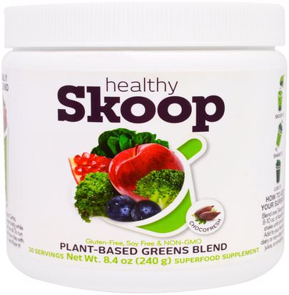 Healthy Skoop, Plant-Based Greens Blend, Chocofresh, 8.4 oz (240 g) ,المكملات الغذائية، سوبرفوودس