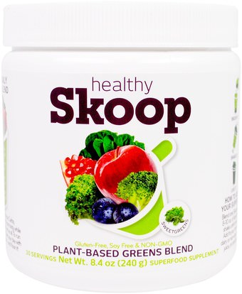 Healthy Skoop, Plant-Based Greens Blend, Sweetgreens, 8.4 oz (240 g) ,المكملات الغذائية، سوبرفوودس