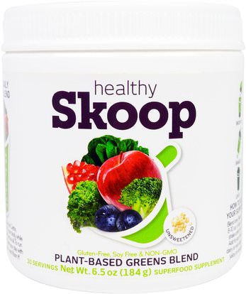 Healthy Skoop, Plant-Based Greens Blend, Unsweetened, 6.5 oz (184 g) ,المكملات الغذائية، سوبرفوودس