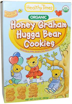 Healthy Times, Organic Hugga Bear Cookies, Honey Graham, 6.5 oz (182 g) ,صحة الطفل، تغذية الطفل، الطفل وجبات خفيفة والأصبع الأطعمة، التسنين البسكويت الكوكيز