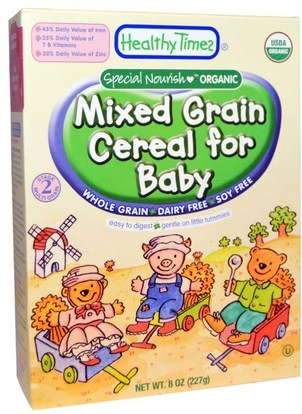 Healthy Times, Organic Cereal for Baby, Mixed Grain, 8 oz (227 g) ,صحة الطفل، تغذية الطفل، حبوب الأطفال، أطفال الأطعمة