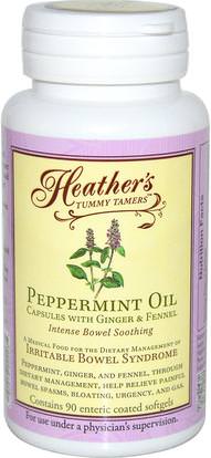 Heathers Tummy Care, Peppermint Oil, Intense Bowel Soothing, 90 Enteric Coated Softgels ,الأعشاب، النعناع