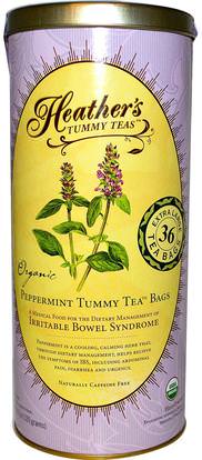 Heathers Tummy Care, Tummy Teas, Organic Peppermint Tea Bags, Caffeine Free, 36 Extra Large Tea Bags ,الطعام، شاي الأعشاب