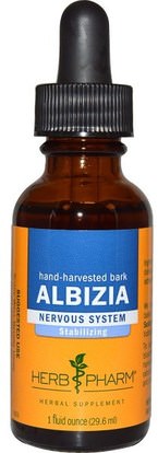 Herb Pharm, Albizia, Hand-Harvested Bark, 1 fl oz (29.6 ml) ,الأعشاب، ألبيزيا