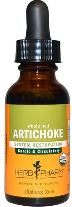 Herb Pharm, Artichoke, Whole Leaf, 1 fl oz (30 ml) ,الصحة، دعم الكوليسترول، الخرشوف
