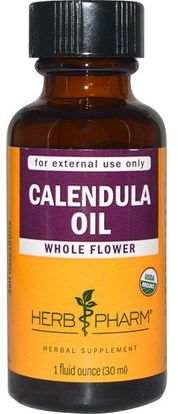 Herb Pharm, Calendula Oil, 1 fl oz (30 ml) ,الجمال، العناية بالوجه، شمس حماية الشمس، كاليندولا