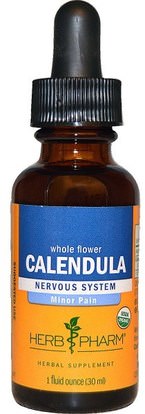 Herb Pharm, Calendula, Whole Flower, 1 fl oz (30 ml) ,الجمال، العناية بالوجه، شمس حماية الشمس، كاليندولا