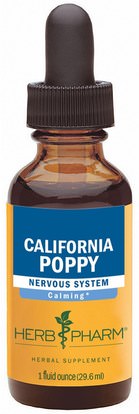 Herb Pharm, California Poppy, 1 fl oz (29.6 ml) ,الأعشاب، الكاليفورنيا.، خشخاش نبات مخدر