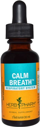 Herb Pharm, Calm Breath, Respiratory System, 1 fl oz (30 ml) ,والصحة والرئة والقصبات الهوائية