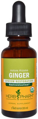 Herb Pharm, Ginger, Mature Rhizome, 1 fl oz (30 ml) ,الأعشاب، جذر الزنجبيل