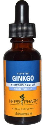 Herb Pharm, Ginkgo, Whole Leaf, 1 fl oz (30 ml) ,الأعشاب، الجنكة، بيلوبا