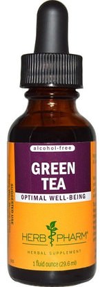 Herb Pharm, Green Tea, Alcohol-Free, 1 fl oz (29.6 ml) ,المكملات الغذائية، مضادات الأكسدة، الشاي الأخضر