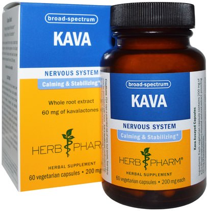 Herb Pharm, Kava, 200 mg, 60 Veggie Caps ,الأعشاب، الكافا الكافا