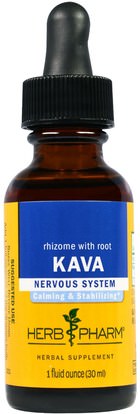 Herb Pharm, Kava, Rhizome & Root, 1 fl oz (30 ml) ,الأعشاب، الكافا الكافا
