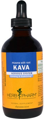 Herb Pharm, Kava, Rhizome & Root, 4 fl oz (120 ml) ,الأعشاب، الكافا الكافا
