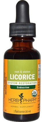 Herb Pharm, Licorice, System Restoration, 1 fl oz (30 ml) ,الأعشاب، الجذر عرق السوس (دغل)، أدابتوغين