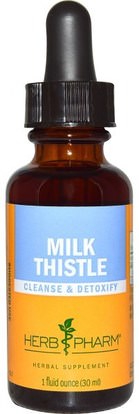 Herb Pharm, Milk Thistle, 1 fl oz (30 ml) ,الصحة، السموم، الحليب الشوك (سيليمارين)