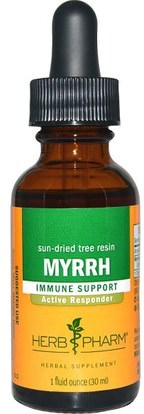 Herb Pharm, Myrrh, Sun-Dried Tree Resin, 1 fl oz (30 ml) ,الأعشاب، اللثة المر