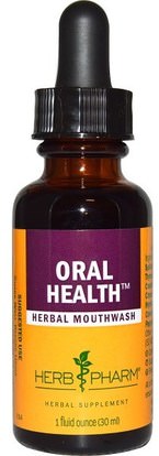 Herb Pharm, Oral Health, Herbal Mouthwash, 1 fl oz (30 ml) ,حمام، الجمال، عن طريق الفم، الأسنان، كير