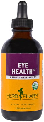 Herb Pharm, Organic Eye Health, 4 fl oz (120 ml) ,والرعاية الصحية، والعناية بالعيون، والرعاية الرؤية، والرؤية