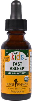 Herb Pharm, Organic Kids Fast Asleep, Alcohol Free, 1 fl oz (30 ml) ,صحة الأطفال، العلاجات العشبية للأطفال