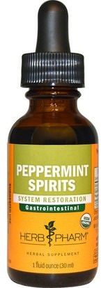 Herb Pharm, Peppermint Spirits, 1 fl oz (30 ml) ,الأعشاب، النعناع