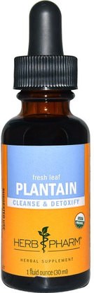 Herb Pharm, Plantain, Fresh Leaf, 1 fl oz (30 ml) ,الأعشاب، الموز