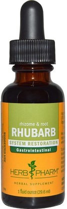 Herb Pharm, Rhubarb, Rhizome & Root, 1 fl oz (29.6 ml) ,الأعشاب، الجذر راوند