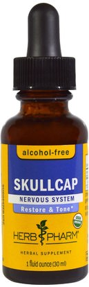 Herb Pharm, Skullcap, Alcohol-Free, 1 fl oz (30 ml) ,الأعشاب، قلنسوة