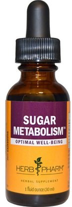 Herb Pharm, Sugar Metabolism, 1 fl oz (30 ml) ,الصحة، نسبة السكر في الدم