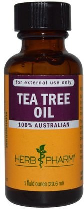 Herb Pharm, Tea Tree Oil, 1 fl oz (29.6 ml) ,حمام، الجمال، الروائح الزيوت العطرية، زيت شجرة الشاي