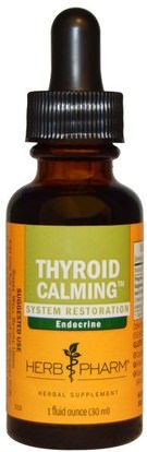 Herb Pharm, Thyroid Calming, System Restoration, 1 fl oz (30 ml) ,الصحة، الغدة الدرقية