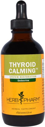 Herb Pharm, Thyroid Calming, System Restoration, 4 fl oz (120 ml) ,الصحة، الغدة الدرقية