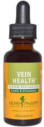 Herb Pharm, Vein Health, 1 fl oz (30 ml) ,والصحة، والنساء، ودوالي الوريد الرعاية
