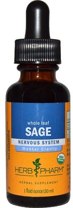 Herb Pharm, Whole Leaf Sage, 1 fl oz (30 ml) ,الأعشاب، حكيم