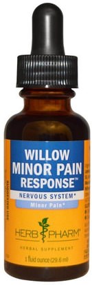 Herb Pharm, Willow Minor Pain Response, Nervous System, 1 fl oz (30 ml) ,والصحة، ومكافحة الألم