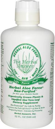 Herbal Answers, Inc, Herbal Aloe Force, 32 fl oz (946 ml) ,المكملات الغذائية، الألوة فيرا، سائل الألوة فيرا