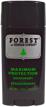 Herban Cowboy, Forest, Maximum Protection Deodorant, 2.8 oz (80 g) ,حمام، الجمال، مزيل العرق