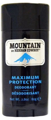 Herban Cowboy, Maximum Protection Deodorant, Mountain, 2.8 oz (80 g) ,حمام، الجمال، مزيل العرق