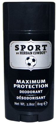 Herban Cowboy, Sport, Maximum Protection Deodorant, 2.8 oz (80 g) ,حمام، الجمال، مزيل العرق