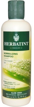 Herbatint, Normalizing Shampoo, Aloe Vera, 8.79 fl oz (260 ml) ,حمام، الجمال، الشامبو، الشعر، فروة الرأس، مكيف