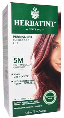 Herbatint, Permanent Haircolor Gel, 5M, Light Mahogany Chestnut, 4.56 fl oz (135 ml) ,هيرباتينت، الماهوغاني