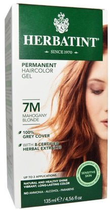 Herbatint, Permanent Haircolor Gel, 7M, Mahogany Blonde, 4.56 fl oz (135 ml) ,هيرباتينت، الماهوغاني
